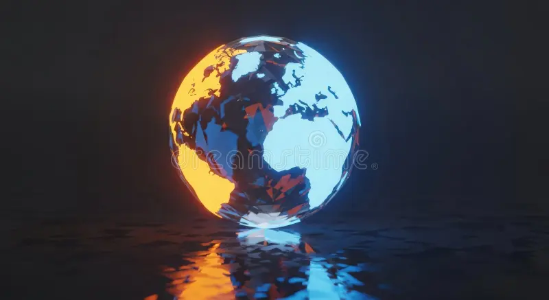 A reference globe with a warm/cool split, design inspiration