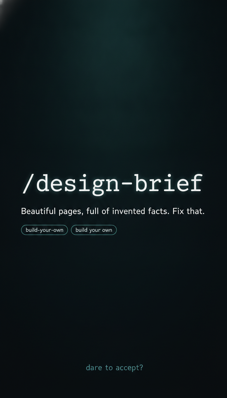 Title card for the /design-brief shortcut short