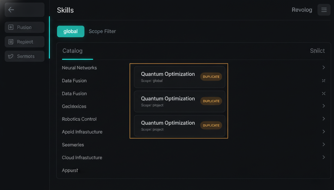 Scope filter narrowing the catalog to a single scope.