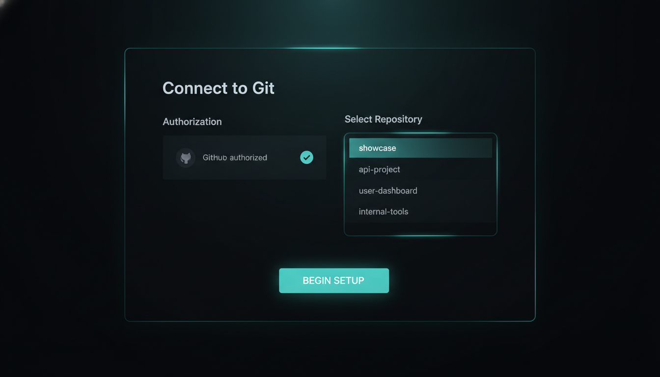 Cloudflare Pages 'Connect to Git' screen with the GitHub repo selected.