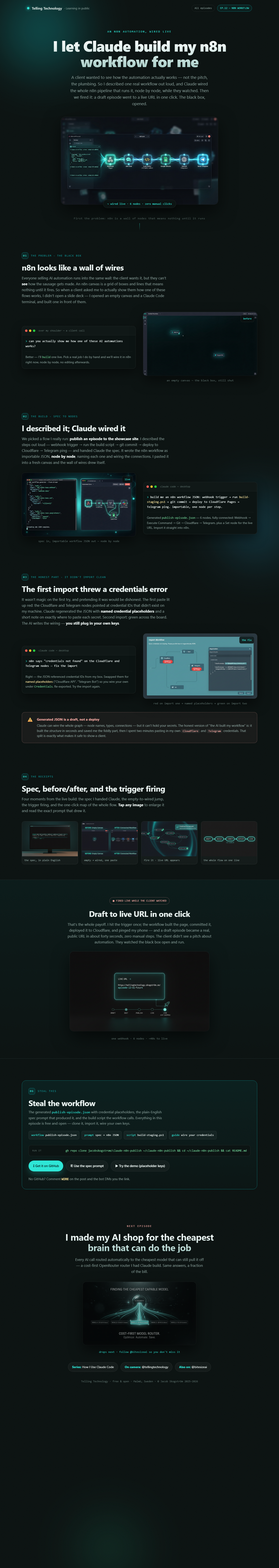 I let Claude build my n8n workflow — live