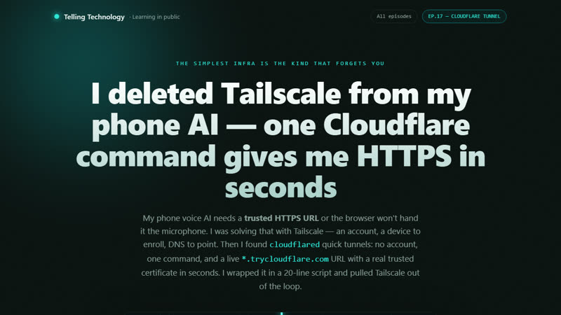 One Cloudflare command = HTTPS in seconds