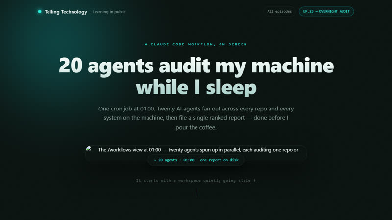 20 agents audit my machine while I sleep