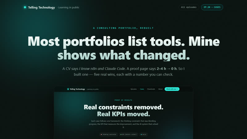 The proof page — what changed, not what I built