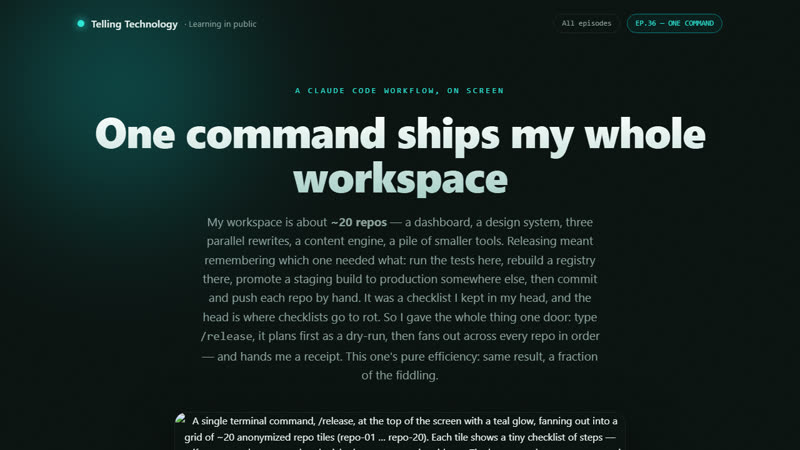 One command ships my whole AI workspace