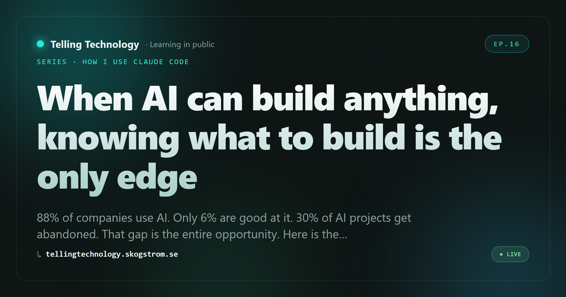 The doctor-vs-pharmacist positioning and the Constraint to KPI to Build method for deciding what's worth building with AI